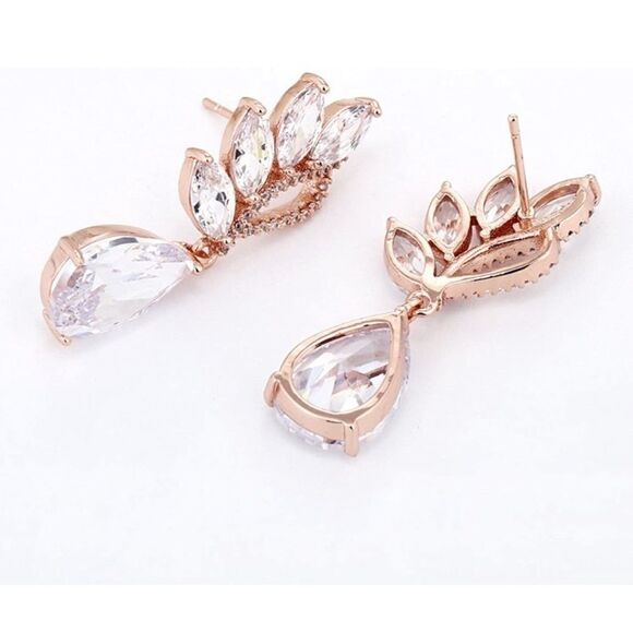 Rhinestone Bride Statement Earrings - Picture 2 of 5